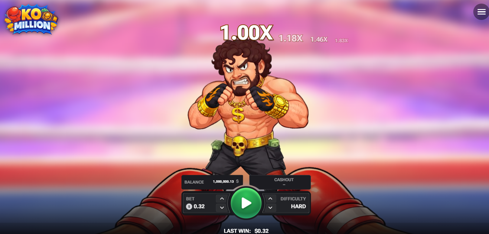 Boxer a multiplikátor na obrazovce KO Million