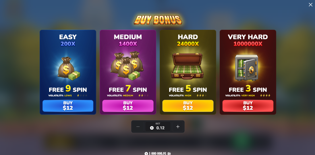 Bonus Buy MegaBlock Empire se čtyřmi možnostmi free spinů